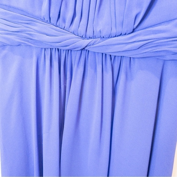 Lauren Ralph Lauren Womens Size 10 Sleeveless Chiffon Dress Pleated Blue Wedding - Picture 9 of 11